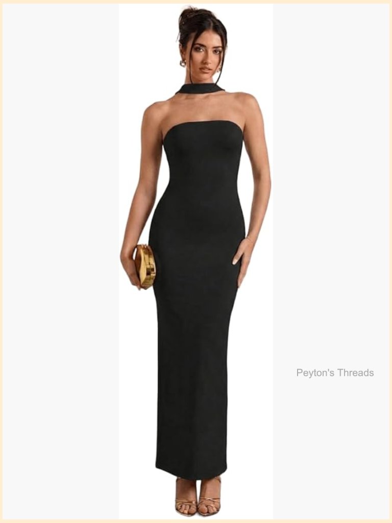 Tube Halter Maxi Dress Long Bodycon Sleeveless Formal Summer